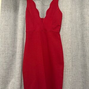 Lulu's Vibrant Red Backless Dress